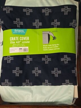 Frisco Navy Patterned Crate Cover for 42" Crate